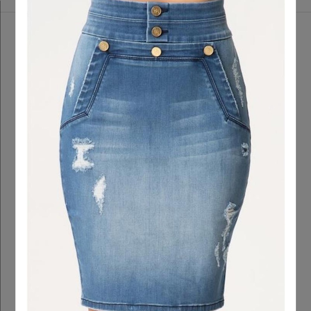 Pencil Denim skirt Bebe-New